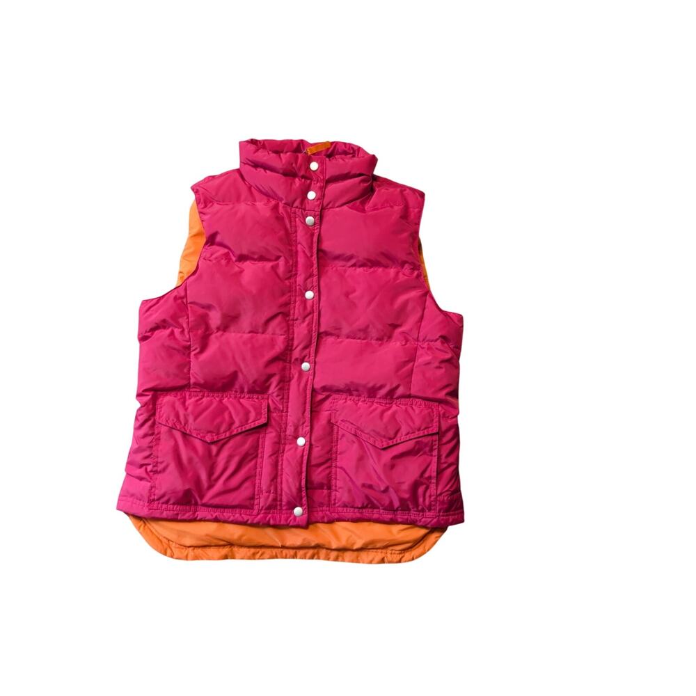 J.Crew Women’s Pink Snap Front Quilted Outdoor Puffer Vest Jacket Size Large